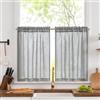 TOPICK Tenda Cucina Tende Corte Piccole 1 Pannelli 65x75 cm Grigio chiaro