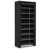 Generico Bdit accessori -Scarpiera Salvaspazio Nera 9 Ripiani 160x60x30 cm - Mobile Porta Scarpe in Tessuto con Copertura Arrotolabile, Struttura in Metallo, Organizzatore per Ingresso Camera Corridoio
