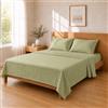 Homebliss Set lenzuola microfibra 240x250 / 180x200+25 / 50x80x2, Verde Salvia