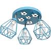 INTERBERG Lampada da soffitto per cameretta dei bambini Calcio blu con teste orientabili per bambini con motivo calcio