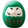 FytStycale Statuetta Giapponese Daruma, Statua Decorativa in Ceramica, Ornamento Creativo Fatto a Mano, Adatta per Feste, Centrotavola, Ufficio, Camera da Letto, Verde
