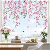 DOPENSPI Adesivi per finestre con fiori di ciliegio, adesivi floreali rosa da appendere con farfalla anti-collisione adesivi per decorazione di porte in vetro, finestre di casa