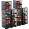PAIDE P La Box des Sneakers Pack 20uds. Porta Scarpe Trasparenti per Scarpe da Ginnastica. Scatole Porta Scarpe per la Conservazione. Scatole Scarpe. Espositore di Sneakers. (20pcs Black)