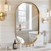 Melodieux Specchio da bagno dorato da parete, 55 x 75 cm, con cornice in metallo, ovale, specchio decorativo per camera da letto, soggiorno, ingresso orizzontalmente o verticalmente