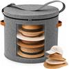 PUYUKO Cappelliera XL Rotonda in Feltro, 48 × 42 cm, Pieghevole con Coperchio