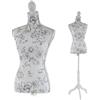 Mendler Manichino sartoriale busto donna T222 fibre di vetro con treppiede - bianco con fiori