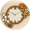 THUN, Orologio da Parete con Coccinella Portafortuna in Ceramica Decorata a Mano, Linea Country, 22.2x4.7x23 cm h