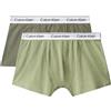 Calvin Klein B70B700506 - Boxer da Bambino, 2 Pezzi, Colore: Verde Oliva/Verde Olio, 10 Anni