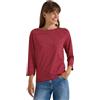 Cecil Maglietta da Donna a Maniche 3/4 con Scollo a Barca e Righe, 3231926, Vino Rosso, XS