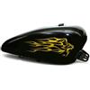 Pimastickerslab Kit 2 adesivi moto serbatoio LEONE LION FIAMME shadow rebel vulcan boulevard chief harley bob chopper old style vintage cod.1794 (091 ORO, LUCIDO (glossy_lucid))
