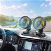 Coikes Ventilatore Auto 12V Doppia Testa Rotazione di 360 Gradi Ventilatore per Auto 2 Velocità Ventilatore da Auto Portatile con Presa Accendisigari Ventola di Raffreddamento per Auto SUV Camper Barc