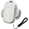 ATFIGII Custodia per Telecomando Compatibile con Honda HRV CRV LX per Civic Si Type R Sport Touring Hatchback 2022-2026 Protezione in TPU con Cordino Piccolo 3 Pulsanti Argento Bianco