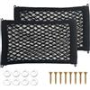 Bravien Rete portaoggetti per auto, 2 pezzi, 35 x 20 cm, doppia maglia fine per organizer portabagagli, accessori pratici e resistenti