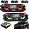ELMVAR Luce LED occhio demone solare per vetro auto, lampada occhio diavolo impermeabile, illuminazione ambiente parabrezza ventosa senza forare (Red+Green)