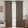 Topfinel Tenda Marrone Lino 140x240 CM Tende per Interni Voile in Lino con Occhielli Semitrasparenti per Soggiorno Moderne Tenda Trasparente Leggera per Finestra 2pcs