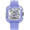 CIGA Design Orologio Automatico Donna - X Series Machina SUV Orologio da Polso in Ceramica di Moda con Design Scheletro, Vetro Zaffiro con Confezione Regalo e Cinturino in Silicone(Viola)