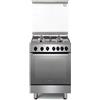 Delonghi De Longhi DGX64LSG Cucina 4 fuochi Forno 60cm Gas statico Valvola Sicurezza Classe A"