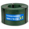 DOJA Barcelona Bordo Giardino Flessibile DOJA Barcelona - 13cm x 10m - Verde - Effetto Legno Alta Flessibilità, Facilmente Tagliabile, Bordatura per Giardino Plastica Versatile, Aiuole, Prati, Cordolo Modulabile