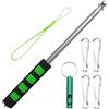 GLQ Asta per Bandiera,Asta Telescopica con 4 Clip (2.5m, Verde) | Asta per Bandiera,aste telescopiche