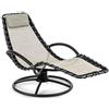 blumfeldt The Chiller - Sedia a Dondolo, Sedia da Giardino, Lettino, Sdraio, Pulizia Facile, Resistente alle Intemperie, Movimento Oscillante a 360°, ComfortMesh, Acciaio Tubolare, Beige
