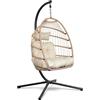 Swoods Sedia sospesa per Uova - Sedia sospesa con Supporto - per Interni ed Esterni - incl. Cuscini - Sedia per Uova - Cocoon - Sedia Uovo - Fino a 150kg - Naturale