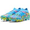 Puma Future 9 Match Advanced Level FG/AG white/Blue Glimmer/Pink Glimmer/Yellow Alert