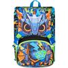 SJ GANG STYLE JAM GANG Zaino Scuola Estensibile Big LED LOOK, Nero, Zaino con Divisorio Interno, Tasca Superiore con Occhi LED, Tasca per Borraccia, 24 L, Zaino Scuola Elementare, Bambino