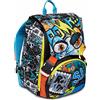 SJ GANG STYLE JAM GANG SJ Gang Zaino Scuola Estensibile FACCE DA SJ, Nero Blu, Doppio Scomparto - Maxi Capienza - con Flip System - Scuola Elementare - Dinosauro, Squalo, Fantasia Animali