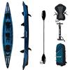 Wattsup, Kayak Gonfiabile, Gamma Torpedo 3 posti, 476x80 cm (15'6''x31'), 100% Alta Pressione, Dropstitch, Pacchetto Completo: Pagaie Doppie Sedili Pompa Borsa da Trasporto, Fino a 235 kg, Blu