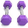 BILDER - Coppia Manubri Palestra Viola 2 Kg, Forma Esagonale e Impugnatura Antiscivolo, Set Pesi Palestra e per Allenamento a Casa per Tonificazione e Riscaldamento, Set Manubri Duraturi Salvaspazio