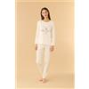 NOIDINOTTE PIGIAMA DONNA COTONE MANICA LUNGA FA009464 NOIDINOTTE BEIGE