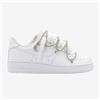 Nike Air Force 1 Custom White Rope Laces Off Swarovski Glitter Strass Argento Silver Crystal Bianco