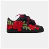 Nike Air Force 1 Black Rope Laces Custom Black Red Roses Rose Rosse