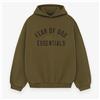 Fear Of God Essentials Fleece Hoodie (FW24) Olive Arch Logo Verde Scuro Verde