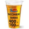100 Bicchieri Birra da 400ml in PP Trasparente Bicchieri Usa e Getta per Birra