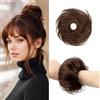 BWOOOWE Chignon Finto per Capelli Riccio Ondulato Chignon Capelli Finti con Elastico Effetto Raccolto Voluminoso Scrunchie Bun Spettinato Extension per Acconciature Donna