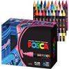 uni Set di pennarelli Uni Posca, punta extra fine, 21 colori (PC-1M), biglietti adesivi per appunti Medium