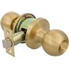 Amig - Set di maniglie a sfera | Sistema di emergenza esterno e blocco interno | Perno d'ingresso 60/70 mm | Spigolo quadrato | Ottone | Dorato opaco | Porta interna da 35 a 45 mm