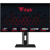Itek Monitor GGF - 27 Pollici, Piatto, Risoluzione WQHD 2560x1440, Pannello IPS da 100Hz, Schermo 16:9, Risposta 4ms OD, Collegamenti HDMI e DP, USB-C, HDR, Adaptive Sync, Senza cornice