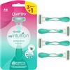 Wilkinson Sword - MyIntuition Smooth Sensitive Quattro - Rasoio Usa & Getta - Rasoio a 4 Lame per Donna - 2 Strisce Lubrificanti con Aloe Vera e Vitamina E - Confezione 3+1