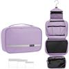 homchen Borsa da toilette da appendere, set da viaggio per uomini e donne, borsa per il bucato di grande capacità con 4 scomparti, pieghevole di dimensioni compatte, Viola, M, alla moda