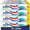 Aquafresh Dentifricio Tripla Protezione Menta Fresca, Per Denti Forti e Alito Freddo, Confezione da 12 x 125 ml
