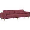 vidaXL Divano per Soggiorno Rosso Vino 250 x 77 x 76 cm Poliestere