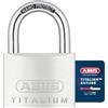 ABUS Lucchetto Titalium 64TI/60 - Alluminio Speciale, Livello 6 | Corpo in alluminio extra-leggero, gancio in acciaio temprato, doppio blocco, chiave paracentrica - 60 mm, 236 g, 2 chiavi