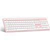 LeadsaiL Tastiera Wireless, Wireless Keyboard Full Size, Italiano QWERTY Layout Ergonomico USB 2.4Ghz con Tastierino Numerico per PC, Laptop, Mac OS, Macbook Pro/Air, Windows-Rosa and Bianco