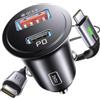 INIU Carica Batteria per Auto, 60W Total Presa Accendisigari USB C PD&QC 3.0 Fast Charge Caricabatterie con [1m] 100W Cavo USB C, Caricatore Auto Compatibile con iPhone 16 15 Pro Max iPad Samsung S25