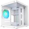 Mars Gaming MC-CUBE, Case PC MicroATX, Formato Cubo Ultracompatto, Vetro Temperato Panoramico, Ventola Posteriore ARGB 120mm, Supporto Raffreddamenti Liquidi fino a 120mm, Minitorre USB-C, Bianco