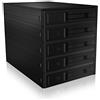 ICY BOX BACKPLANE per Hard Disk, 5 alloggiamenti da 3,5 pollici in 3 alloggiamenti da 5,25 pollici, SATA, Ventola, Metallo, IB-565SSK