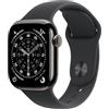 Apple Watch Series 11 GPS + Cellular, Cassa 42 mm in titanio ardesia con Cinturino Sport nero - S/M
