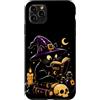 DCatLovers Custodia per iPhone 11 Pro Max Halloween Nero Divertente Gatto Incantesimi Libro Strega Ragazze Donne